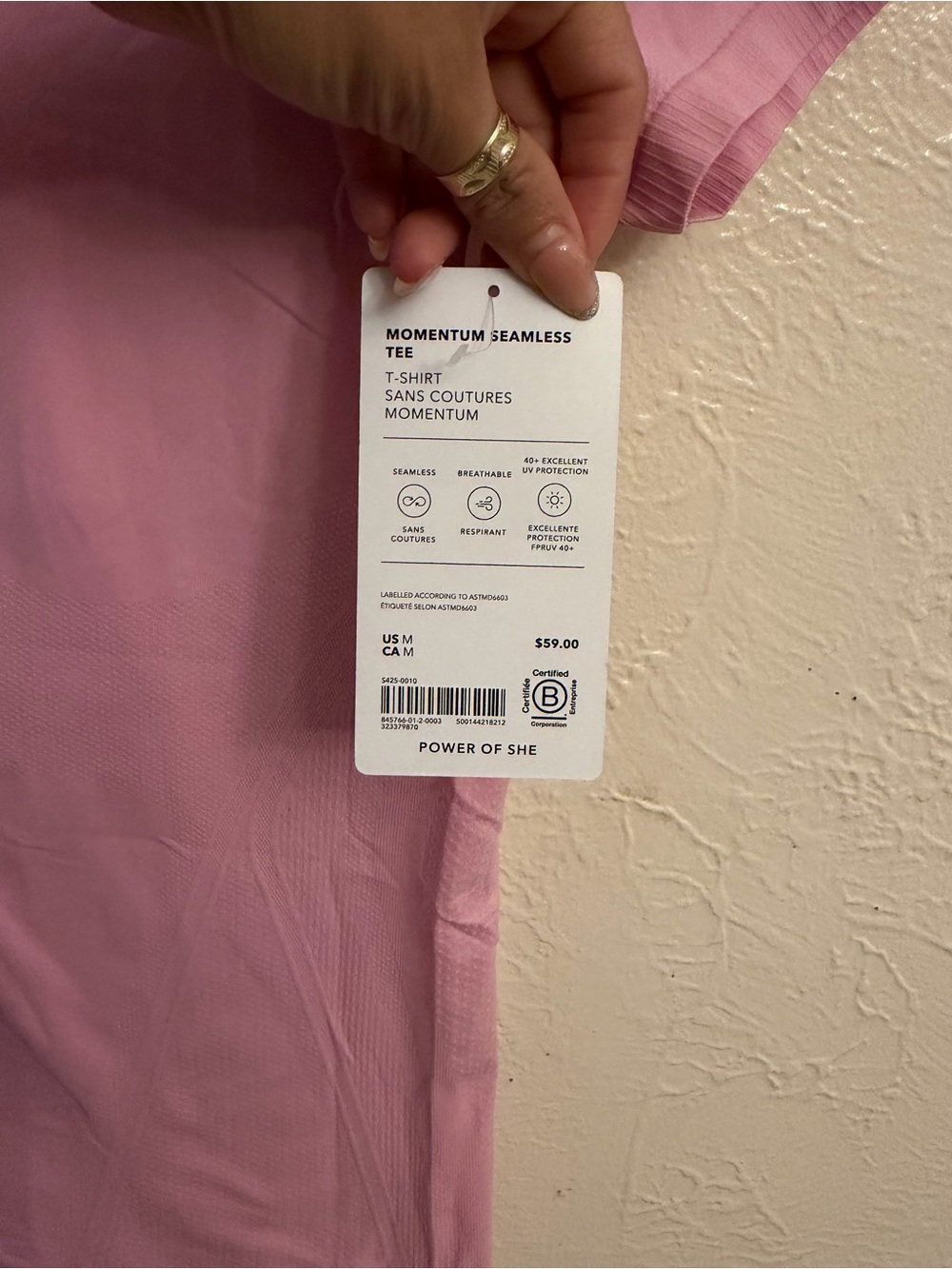 Athleta Light Pink Short Sleeve Crew Tee - Picture 6 of 8
